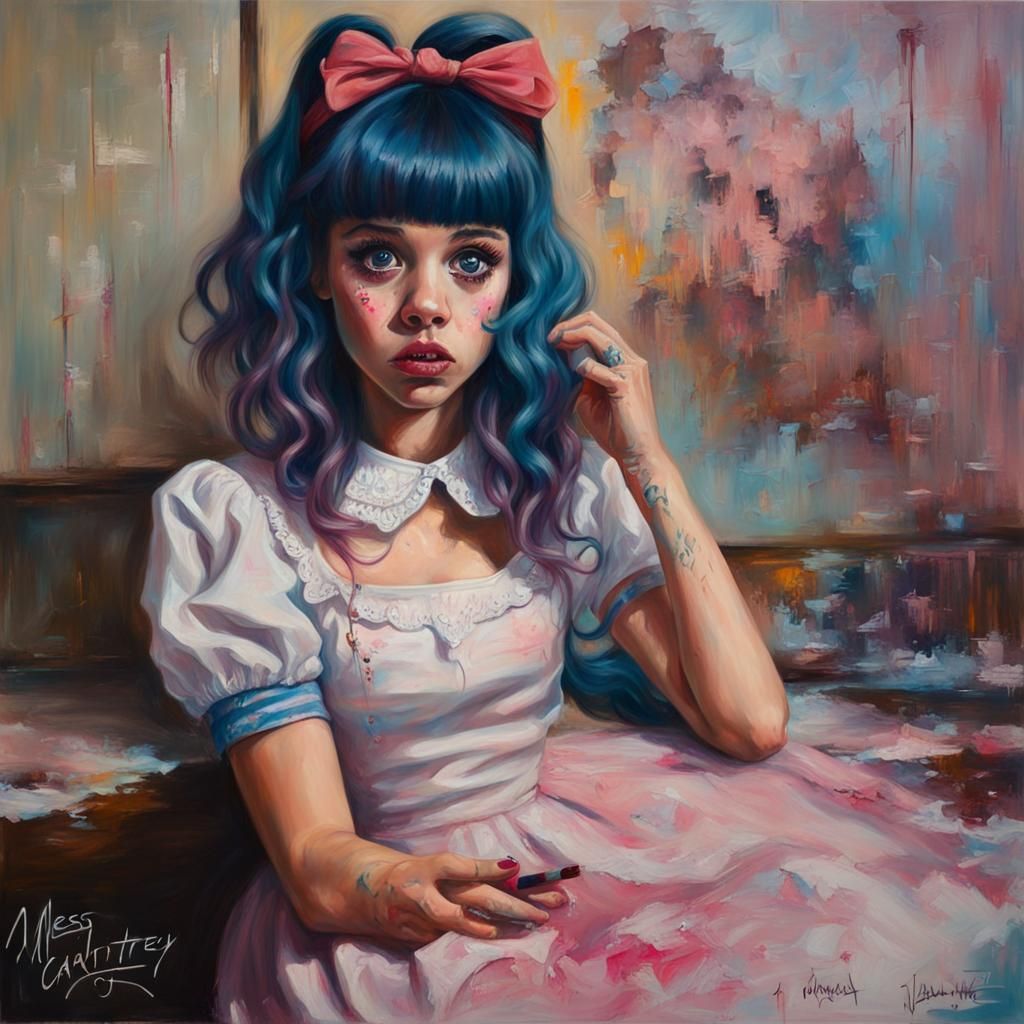 Melanie Martinez Portrait in Oil Painting Style