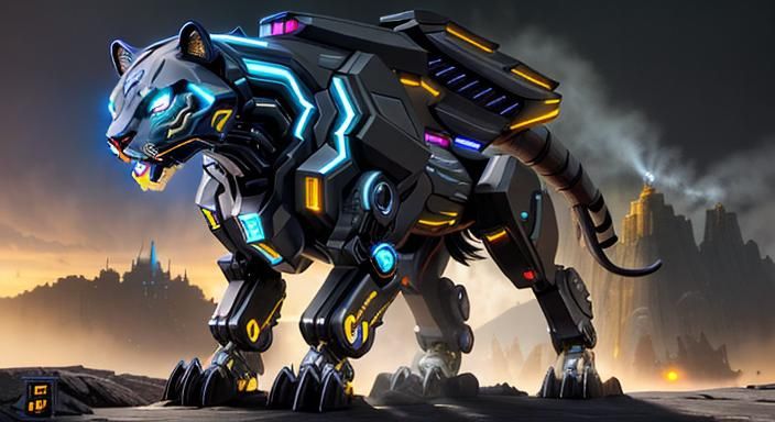 Cybernetic Displacer Beast Prowling Megacity Streets