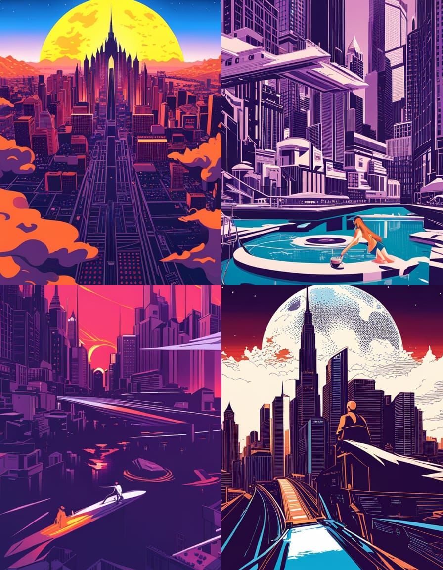 Surreal Landscape Illustration in Detailed Style