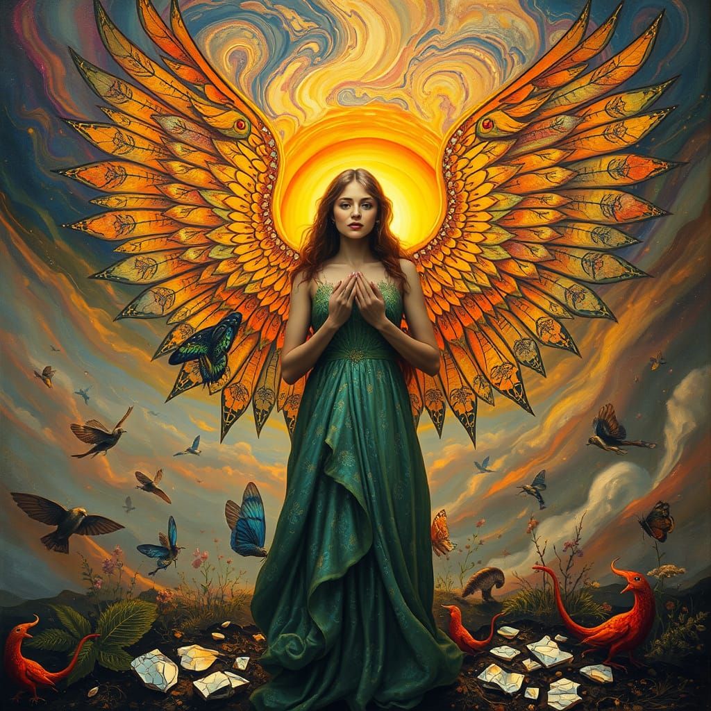 Surreal Goddess of Melting Colors and Nature