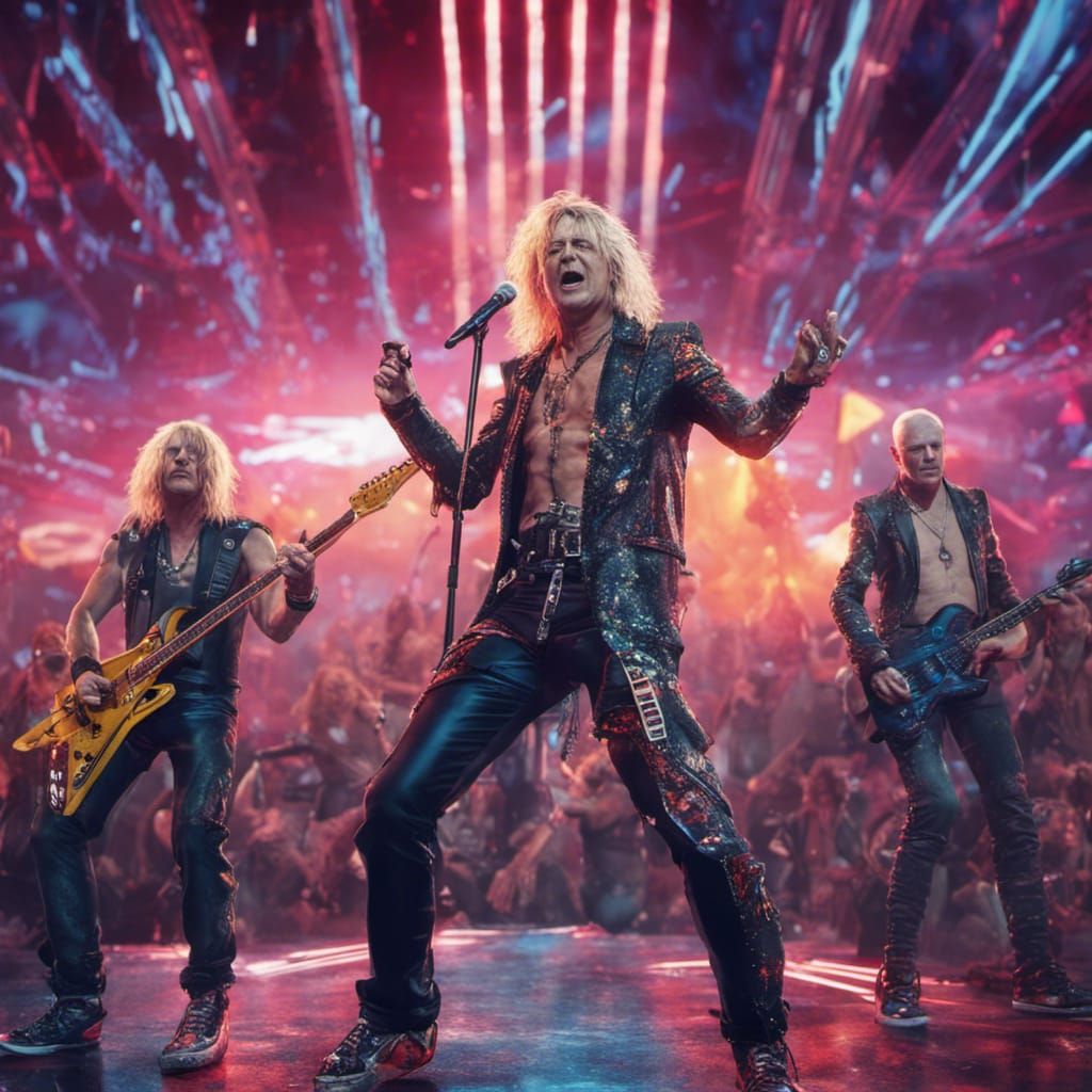 Def Leppard Concert in Cyberpunk Style