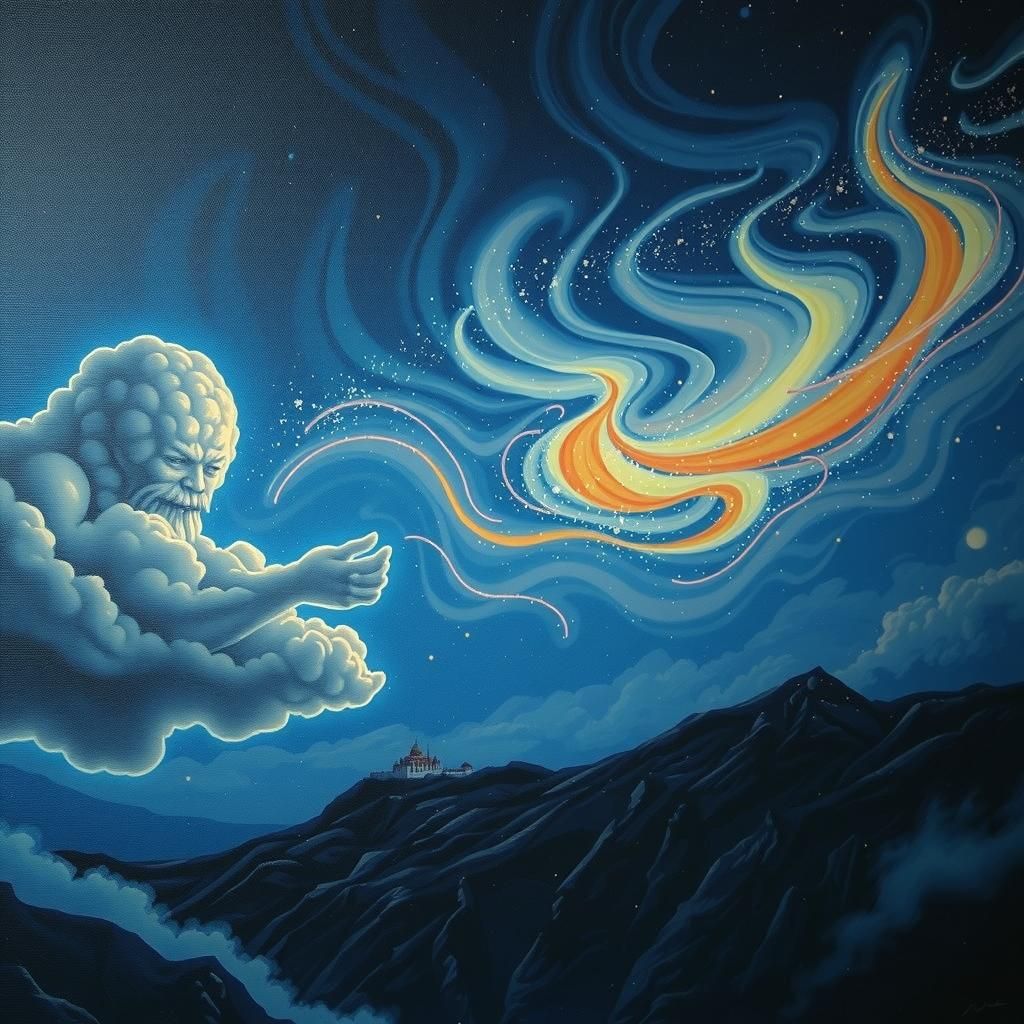 Giant Cloud Man Blows Stardust Smoke