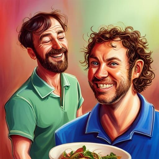 Trey Parker and Matt Stone Eating Salad