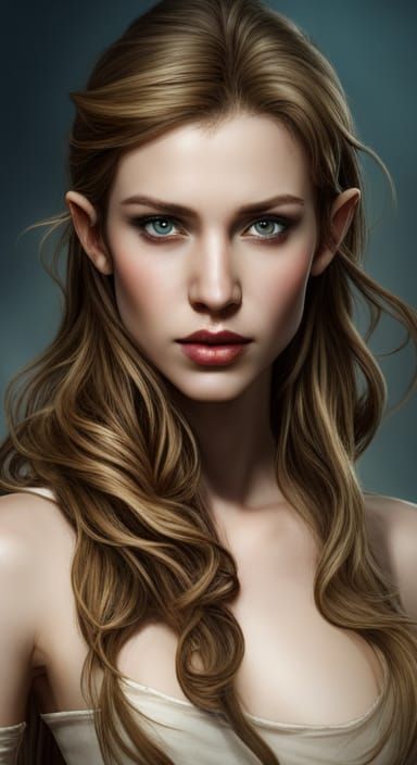 Fantasy Elf with Long Flowing Hair