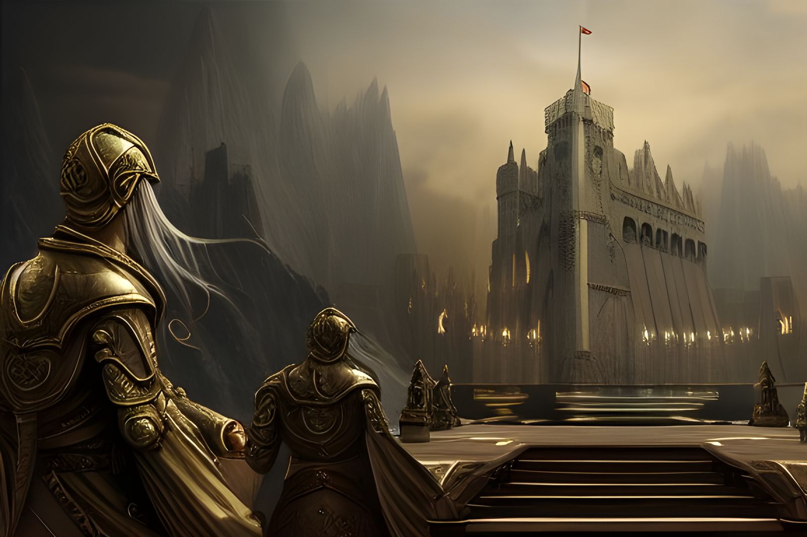 Numenor: A Golden City in Epic Digital Art