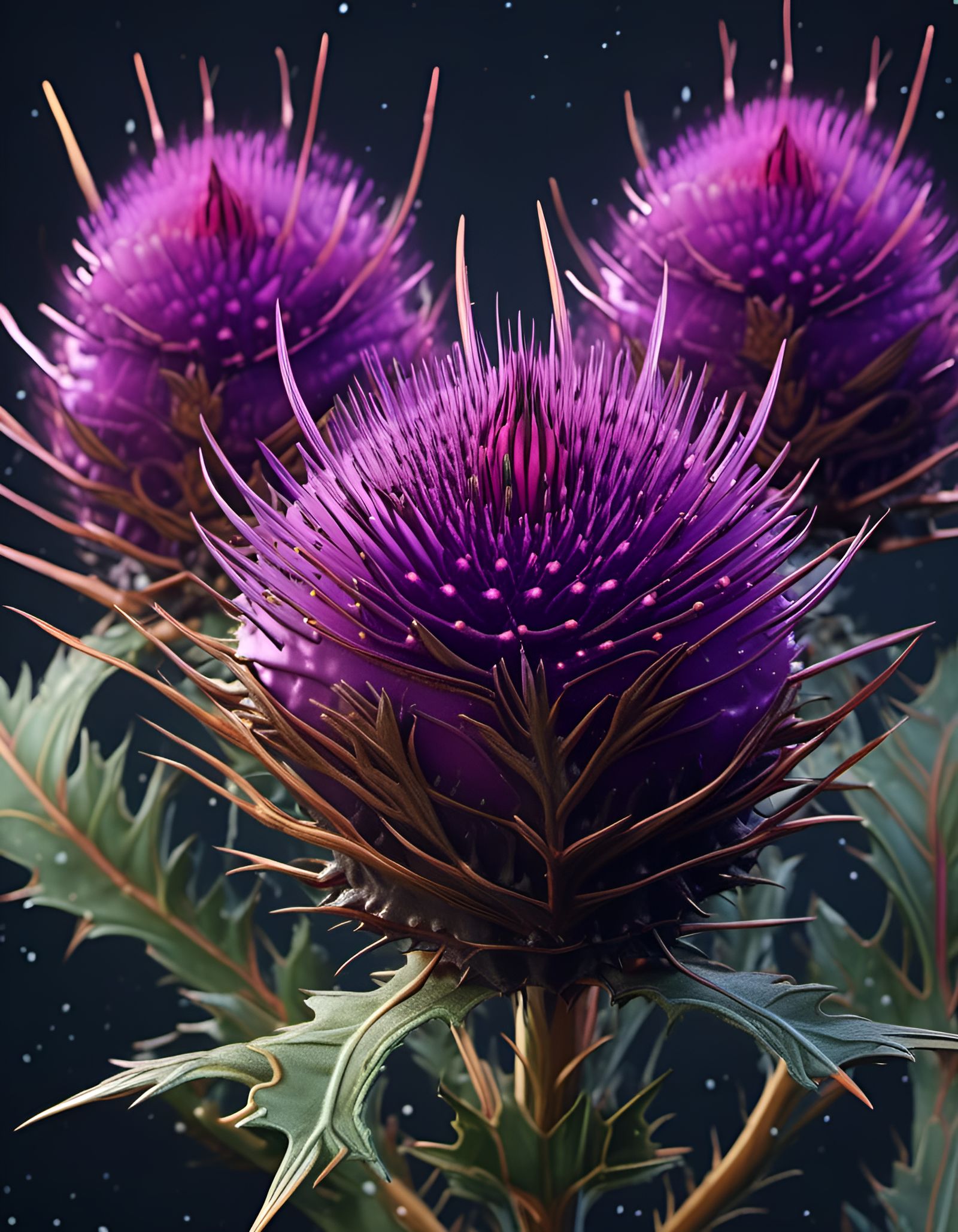 Hyperrealistic Scottish Thistle Logo in HDR