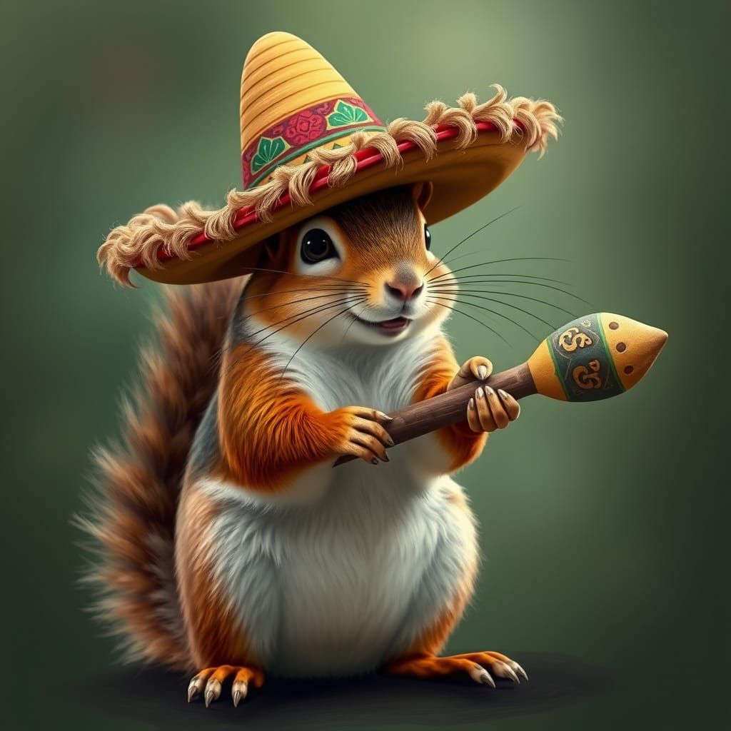 Mariachi Squirrel with Rattle