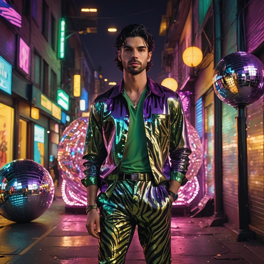 Neon City Portrait in Vibrant Fantasy Concept Art