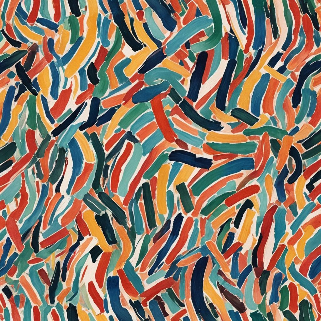 Abstract Shapes in Gouache Style Impasto Painting