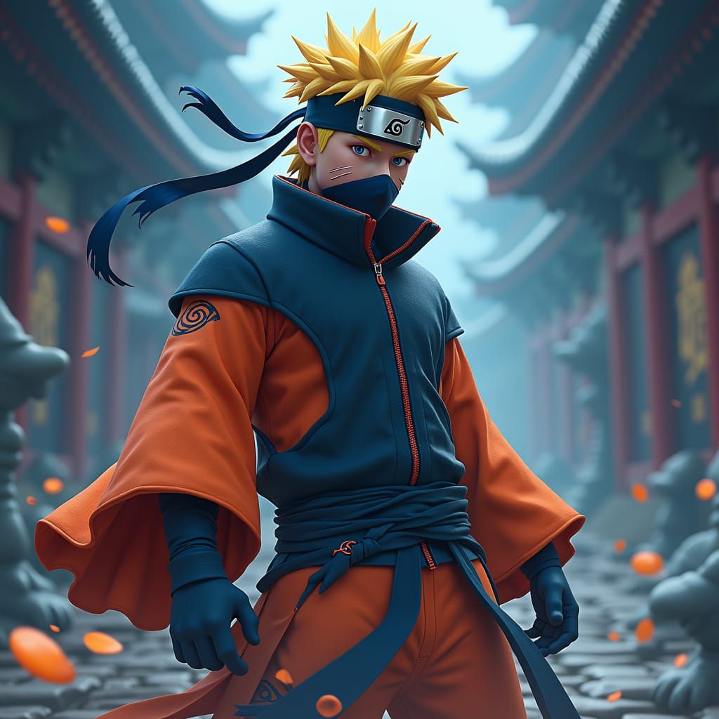 Naruto-Themed Webnovel Cover Art in 8K