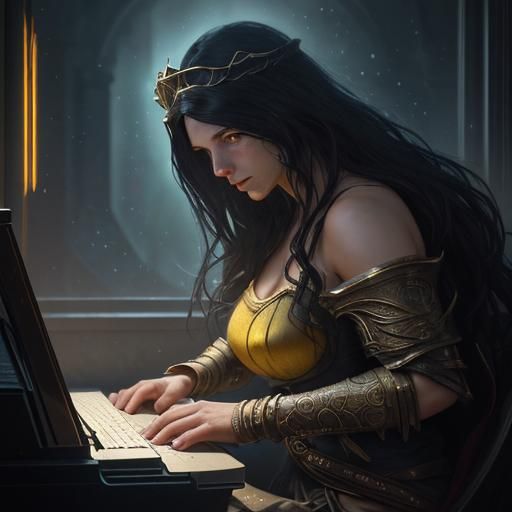 Cosmic Women: A Dark Fantasy Art Piece