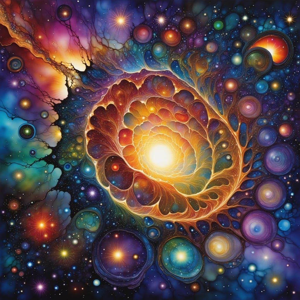 Surreal Milky Way Galaxy Oil Painting