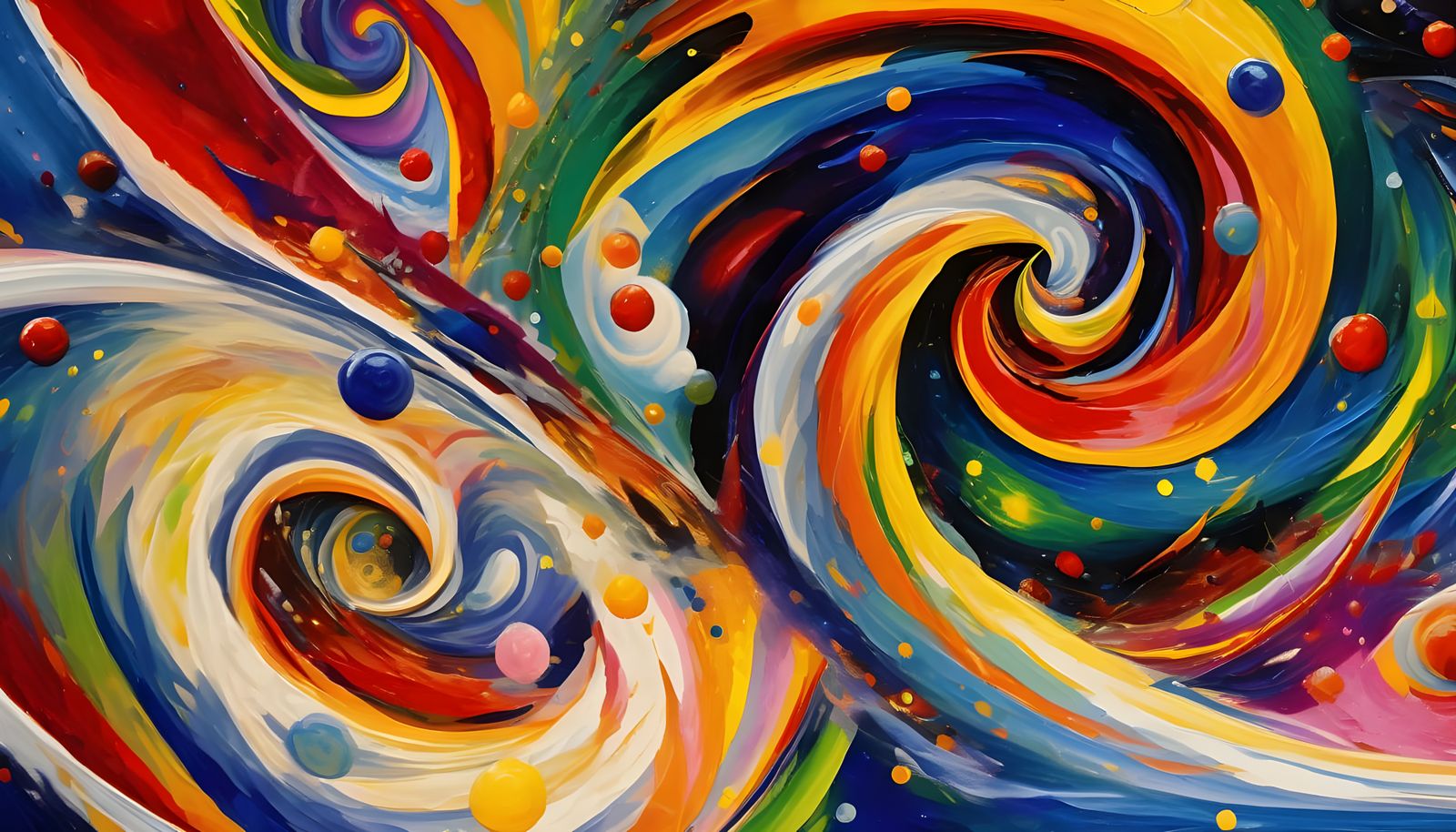 Abstract Expressionist Vortex Maelstroms in Opalescent Color...