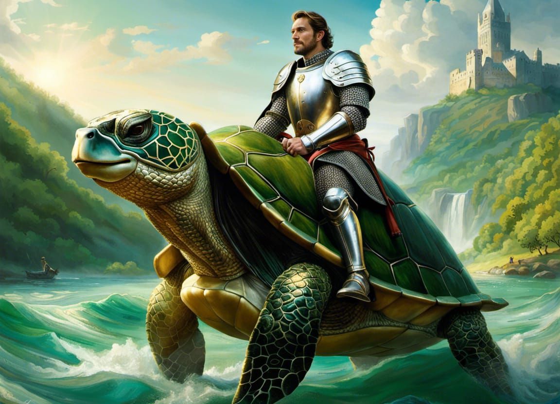 Turtle Knight in Shining Armor on Green River