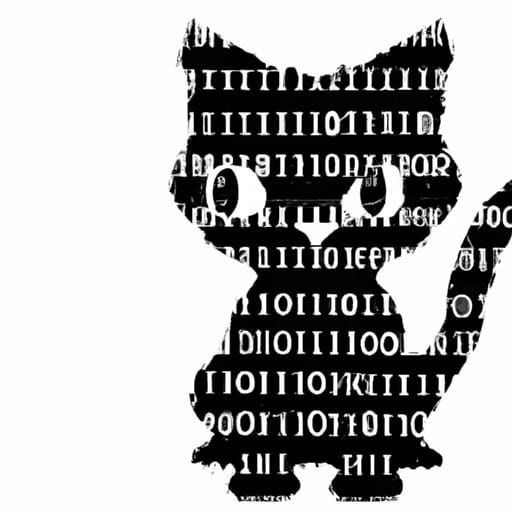 Futuristic Binary Kitten in Computing Concept