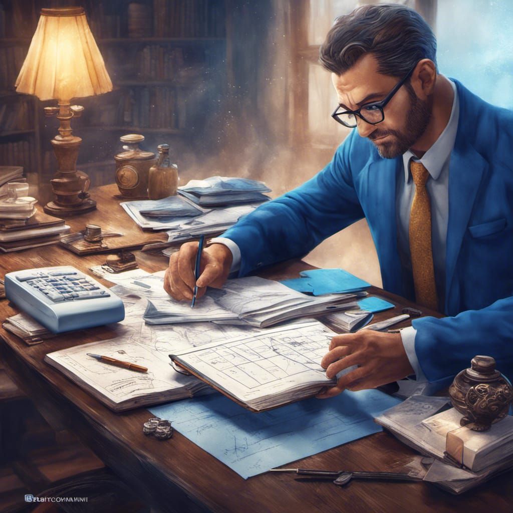 Accounting Work: Detailed Matte Painting in Deep Color