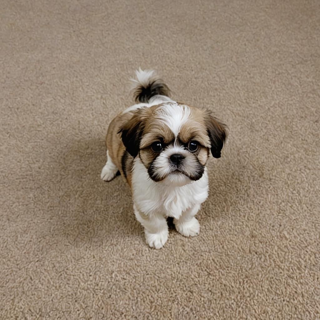 Cute Baby Shih Tzu Dog Portrait