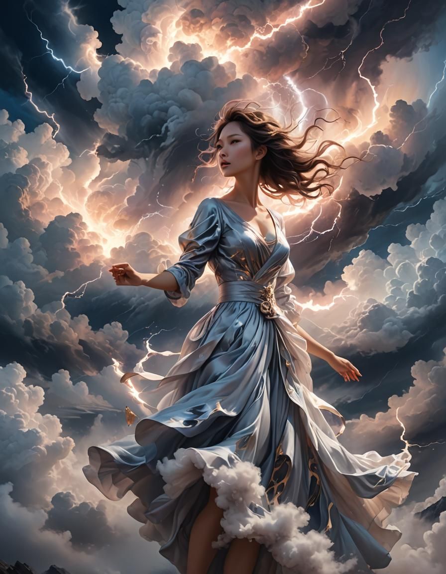 Goddess of Storms in Anime Style