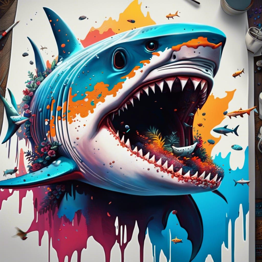 Epic Shark Digital Matte Painting