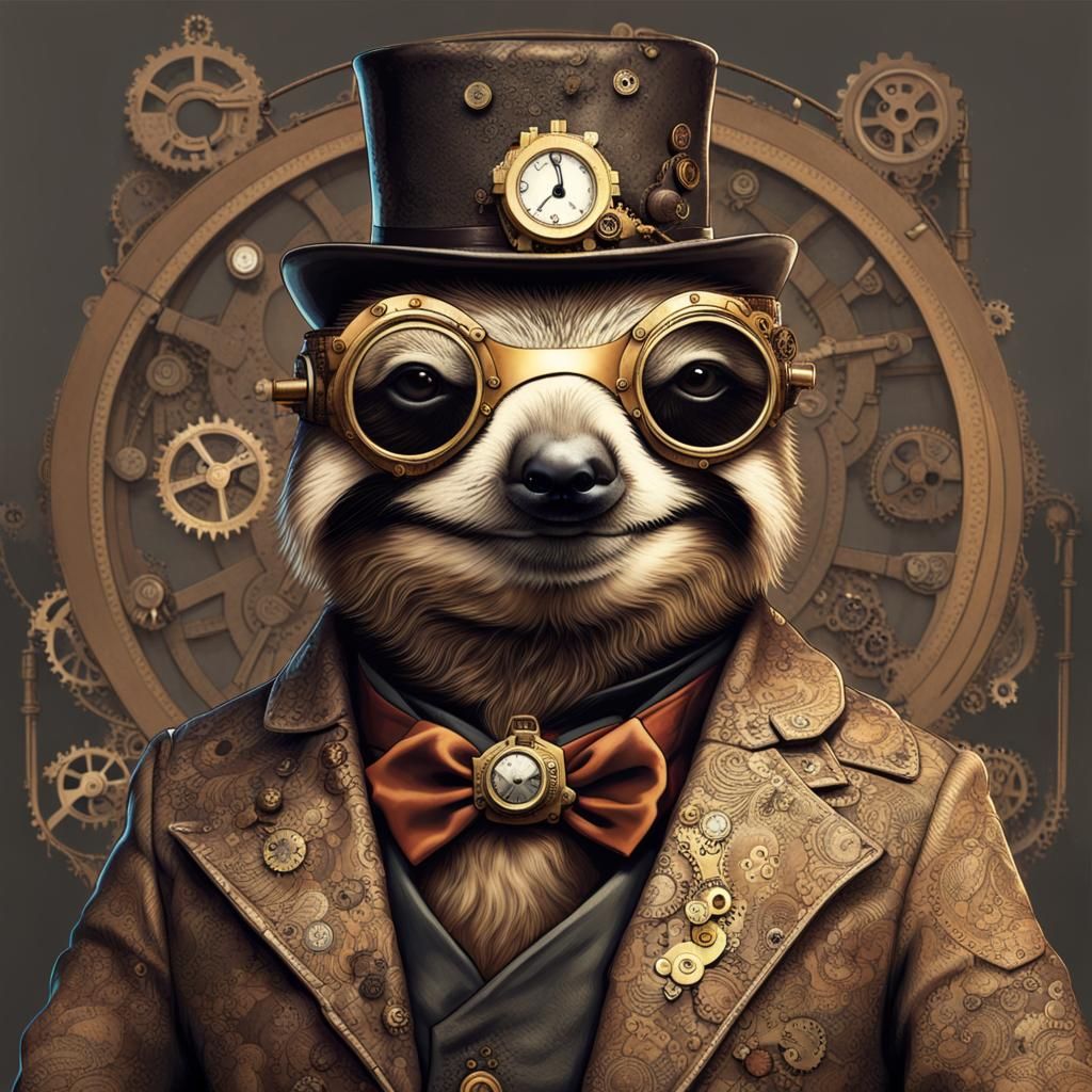 Steampunk Sloth: A Mechanical Marvel