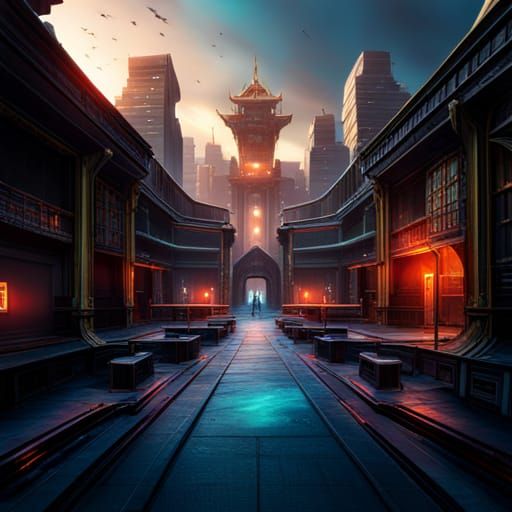 Cyber Ninja Fantasy Concept Art