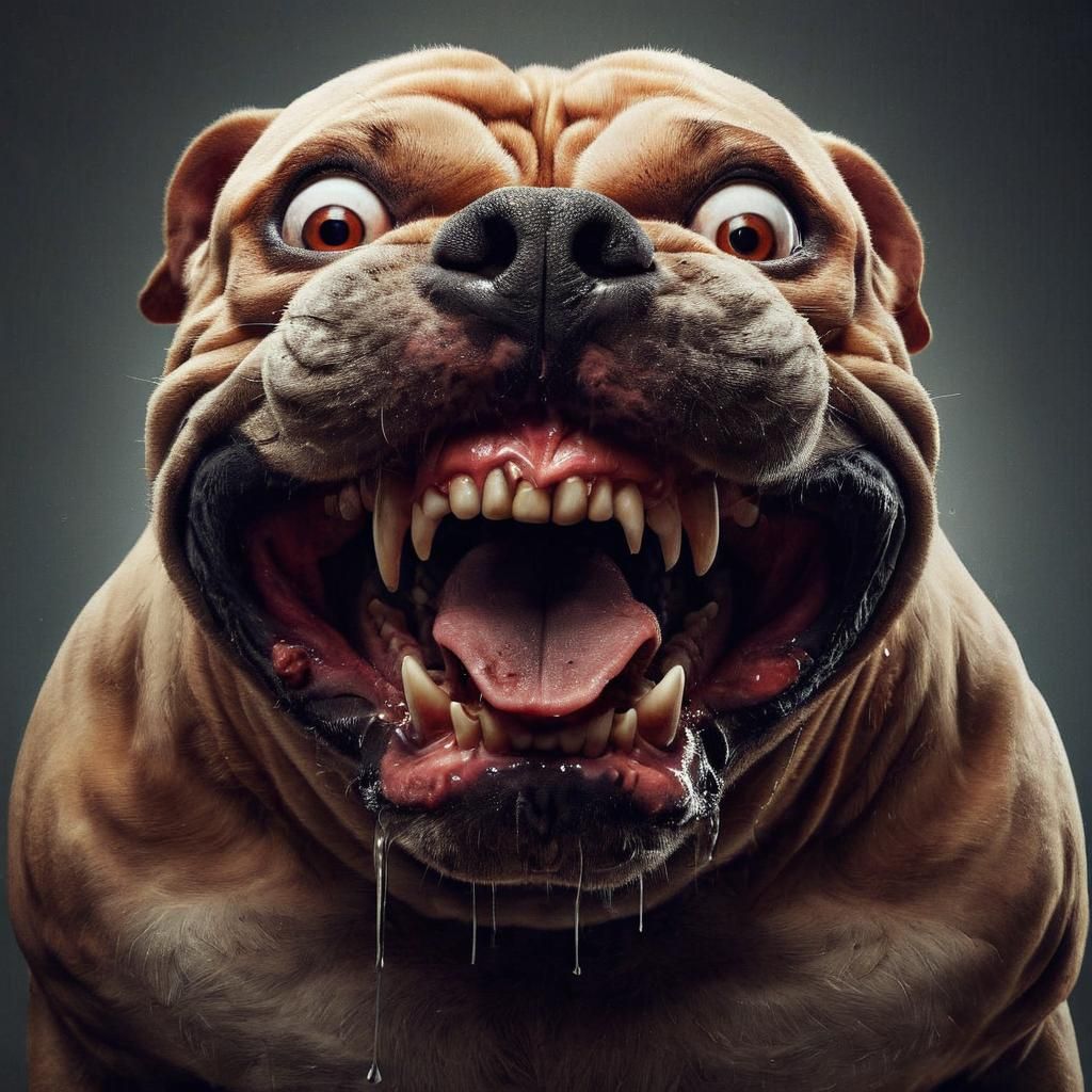 Aggressive Pitbull in Frenzied Rage