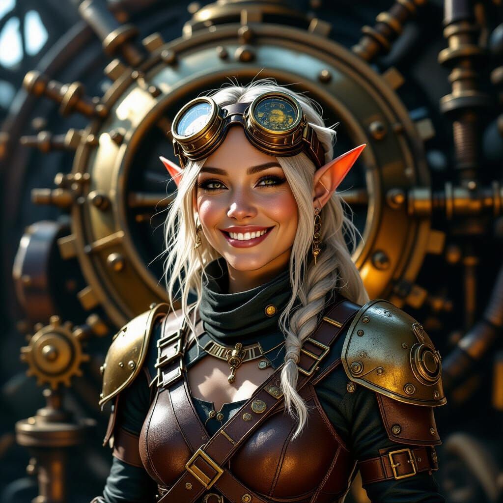 Steampunk Drow Elf with Whirring Gears