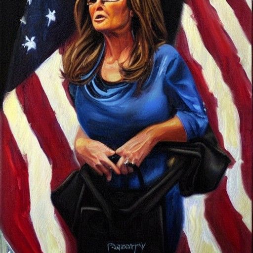Sarah Palin Sad Cry Oil Painting