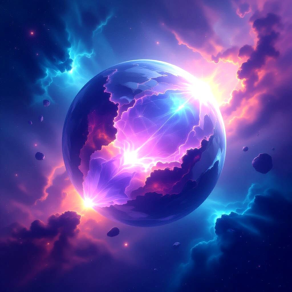 Colossal Crystal Planet in Cosmic Void