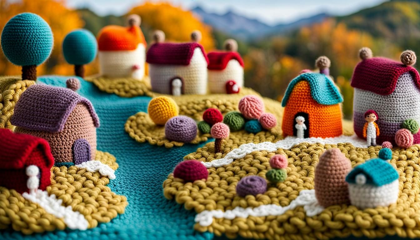 Detailed Crochet Knit Landscapes and Dreamscapes