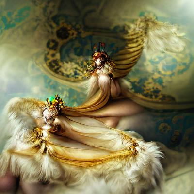 Regal Rococo Angels in Digital Art Style