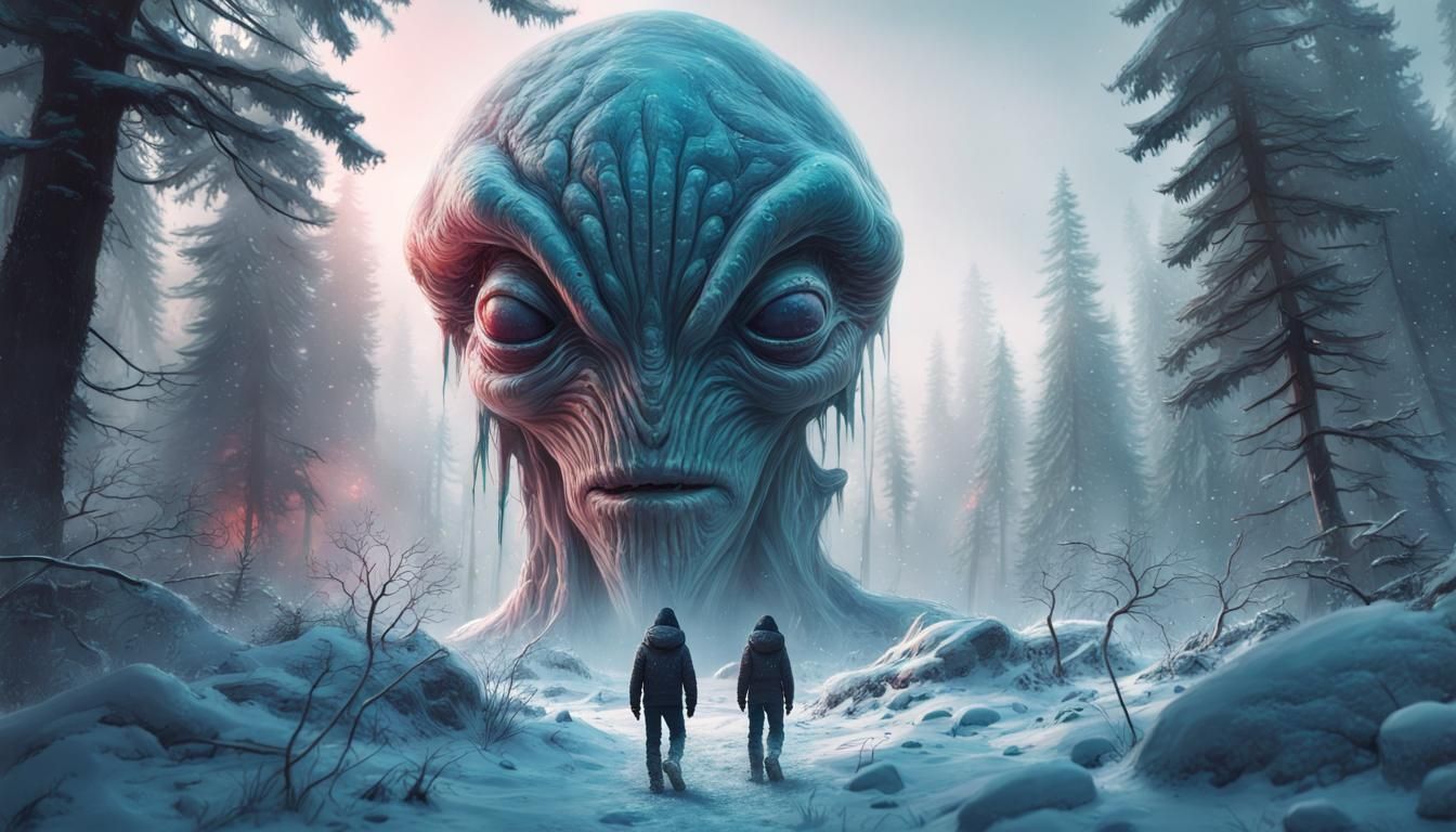 Frozen Alien Forest World Portrait