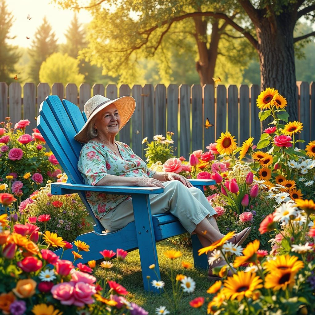 Idyllic Garden Sanctuary in Vibrant Bloom