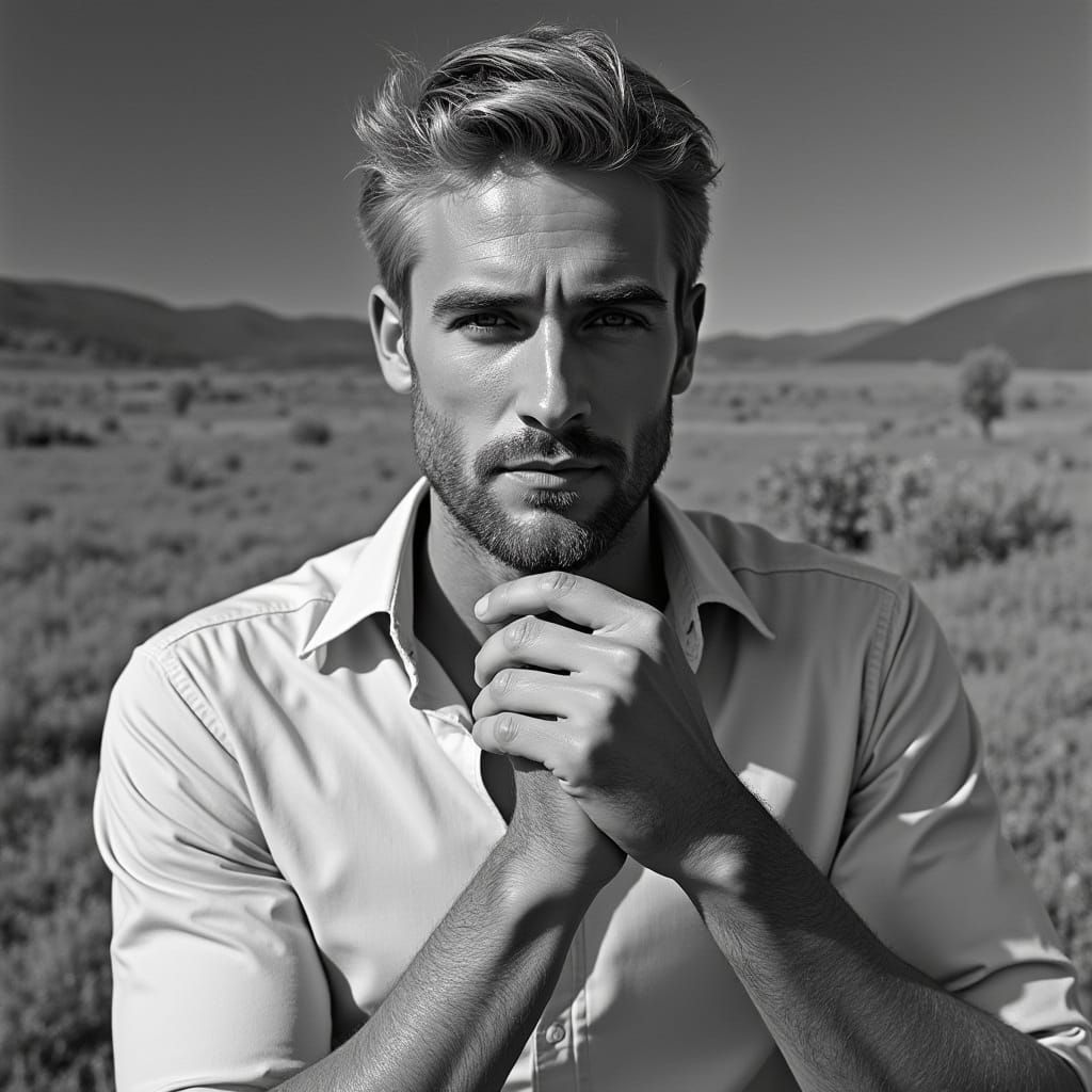 Vibrant Landscape Photo with Oak Tree and Rolling Hills