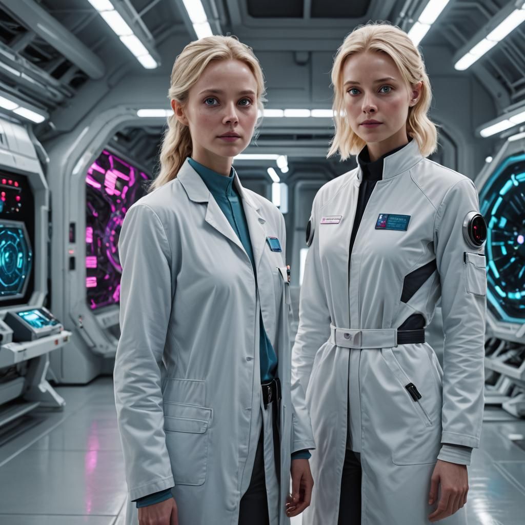 Extraterrestrial Being in Hangar with Scientist