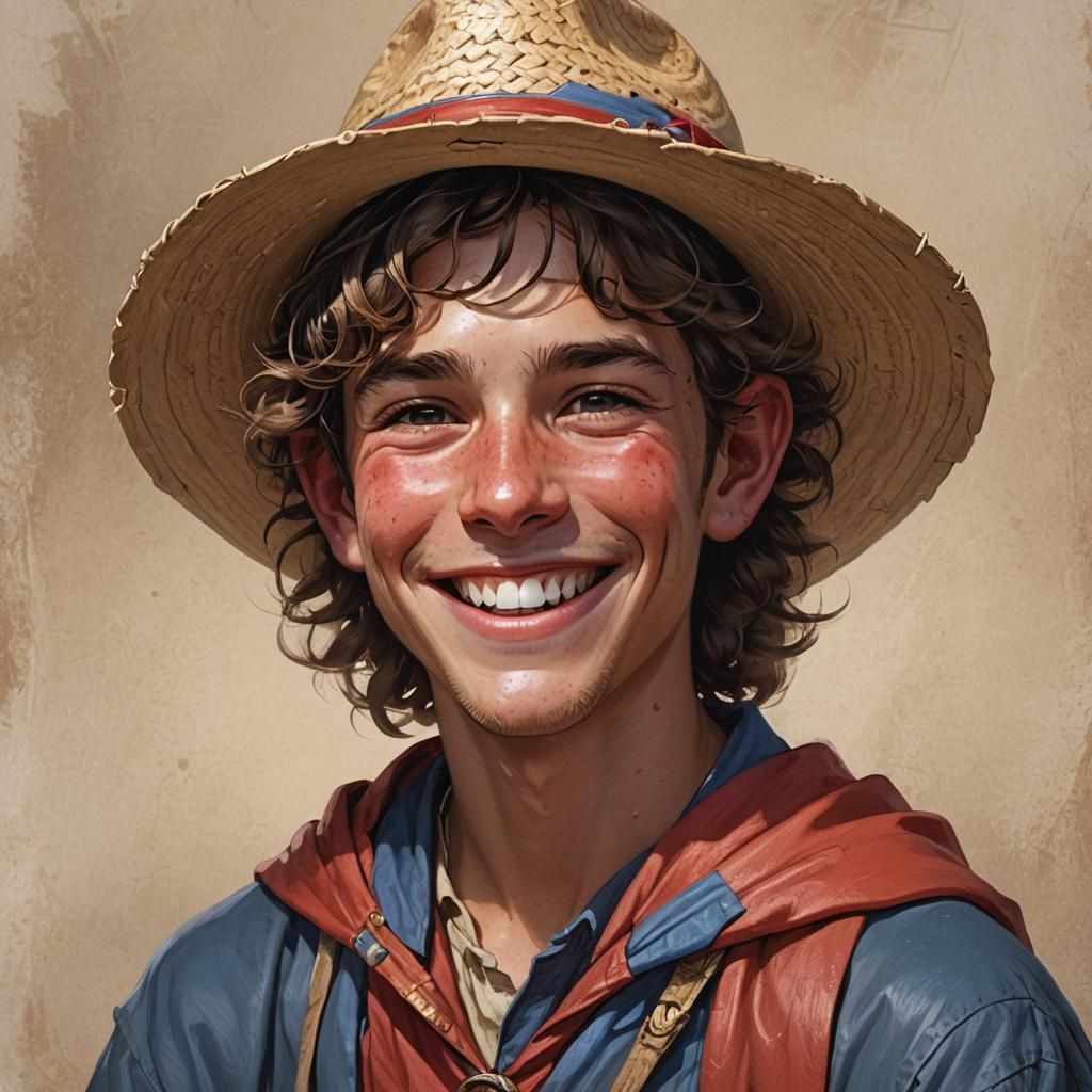 Friendly Hillbilly Boy Portrait in Hyperdetailed Style