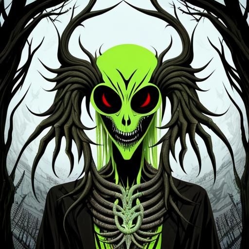 Ghost with Talons Ponders AI in Surreal Style