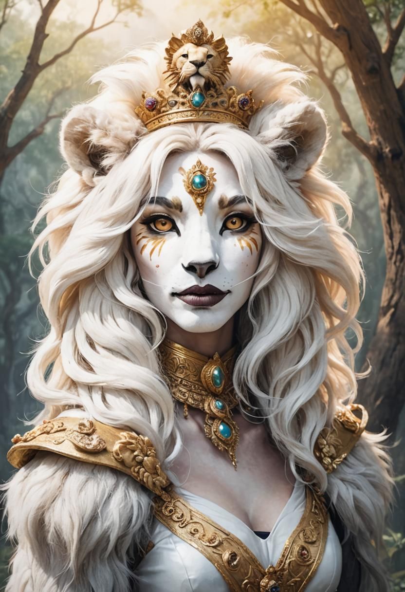 AI Generated Portrait: Lion Woman
