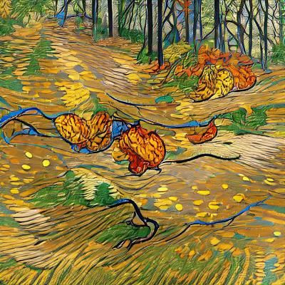 Colorful Autumn Leaves in Digital Art