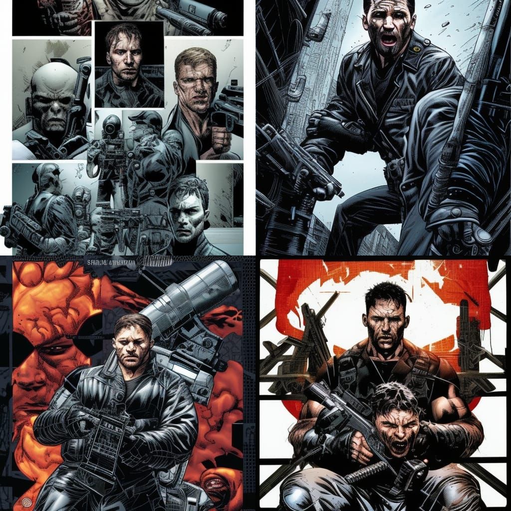 Tom Hardy as The Punisher in Comic Book Art