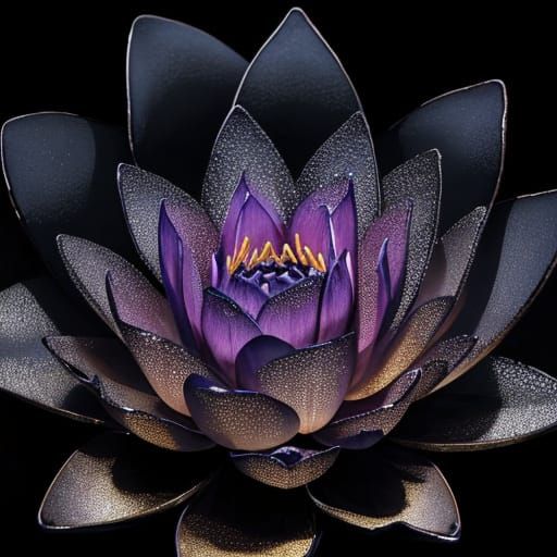 Eerie Black Lotus Flower in Dark Fantasy Style