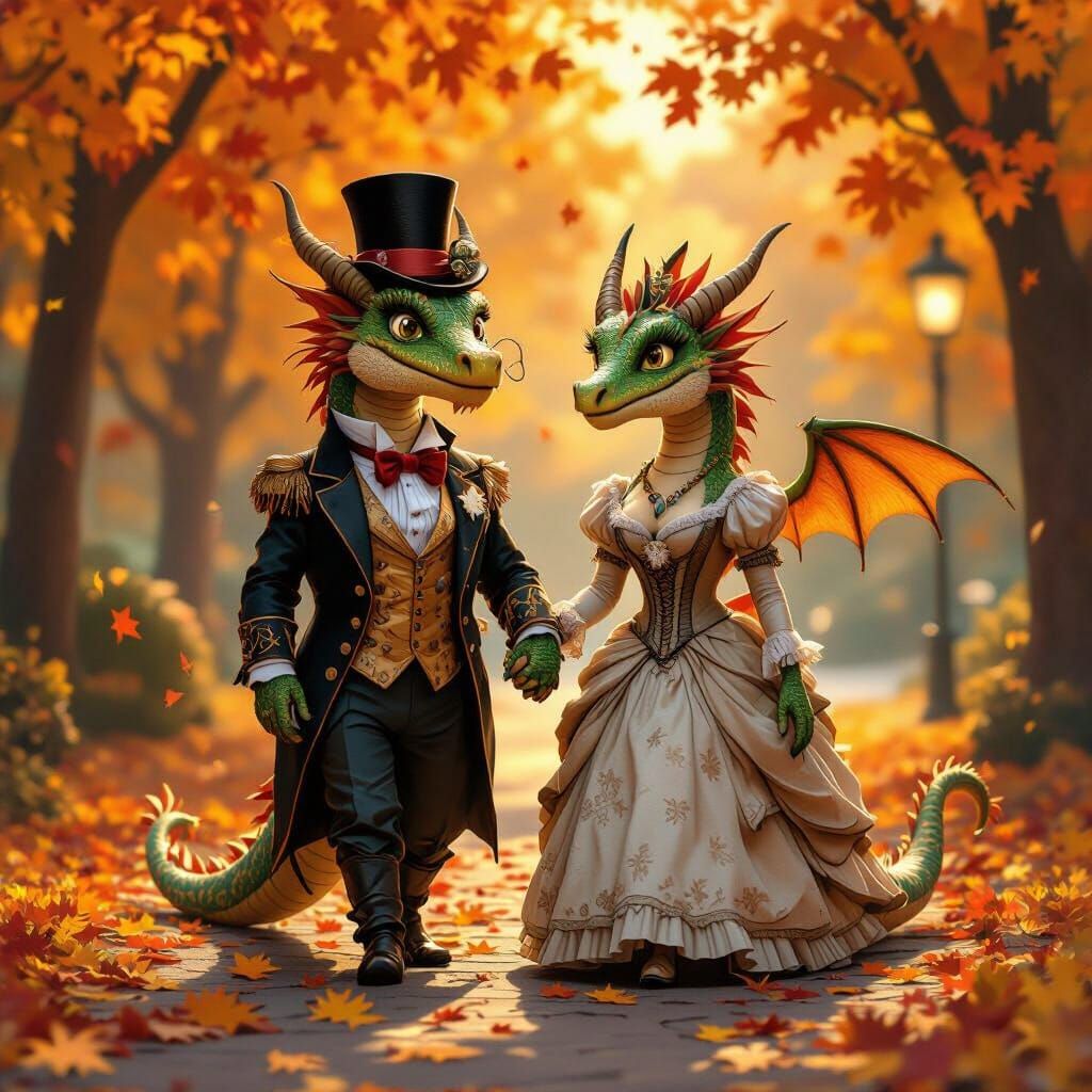 Dragons in Costume: Autumn Evening Fantasy