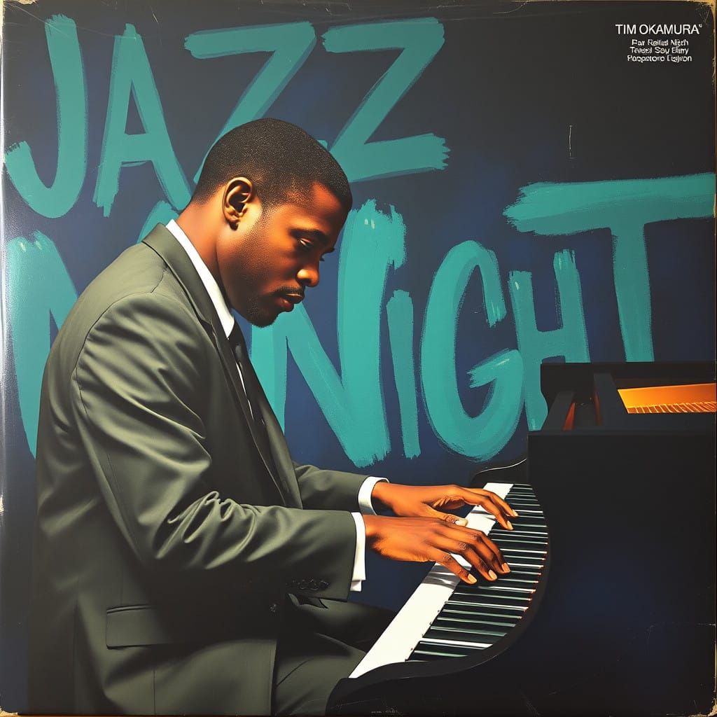 Jazz Night Vinyl Album Cover Art