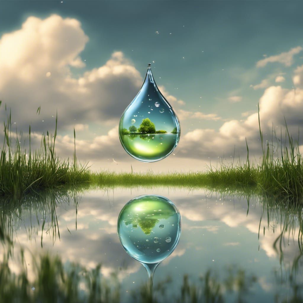 Reflection of the sky in a drop of water 1