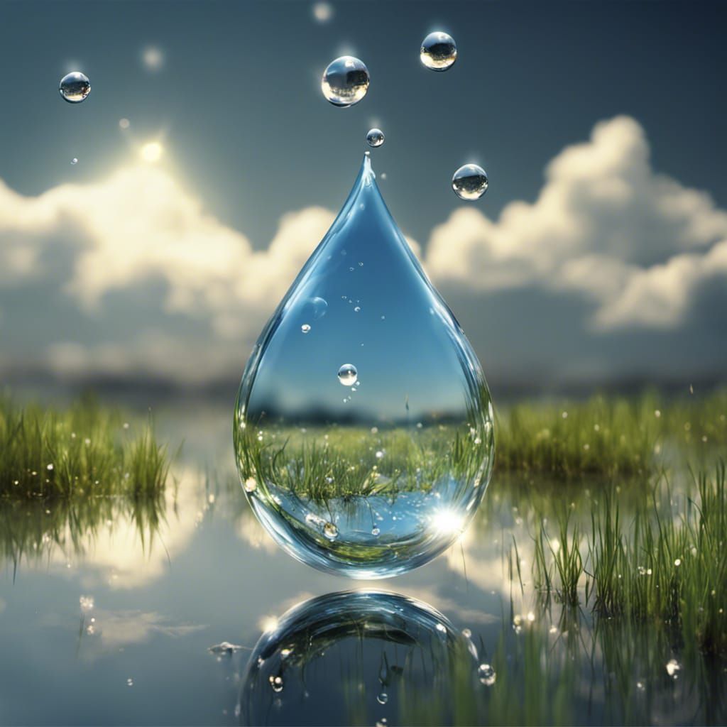 Reflection of the sky in a drop of water 3