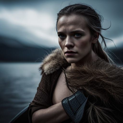 Fierce Viking Warrior Portrait in Dramatic Lighting
