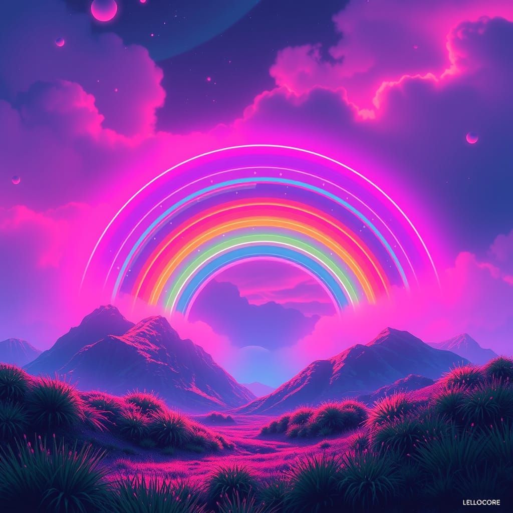 Lightpunk Jellocore Rainbowwave Fusion Art