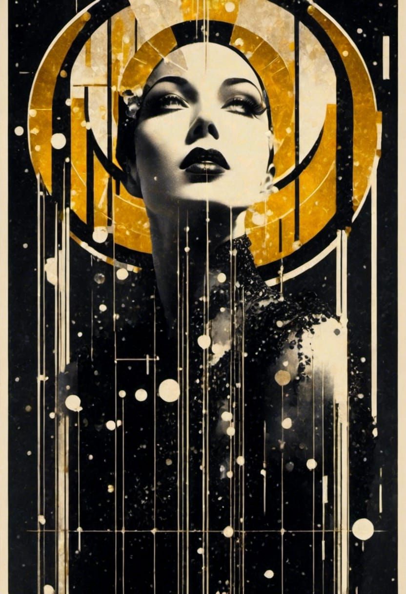 Art Deco Matrix: A Sparkling 1920s Illustration