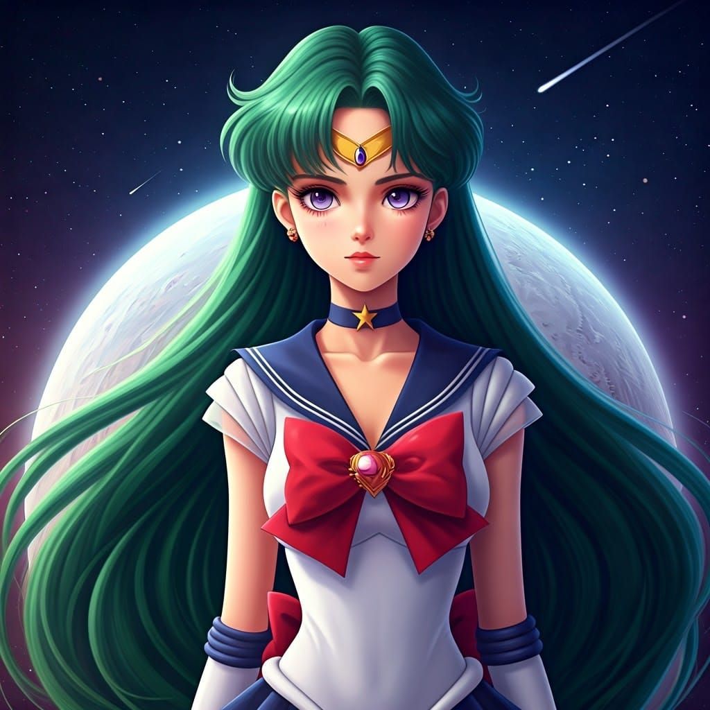 Ethereal Guardian of Time and Space in Cyberpunk-Inspired Co...