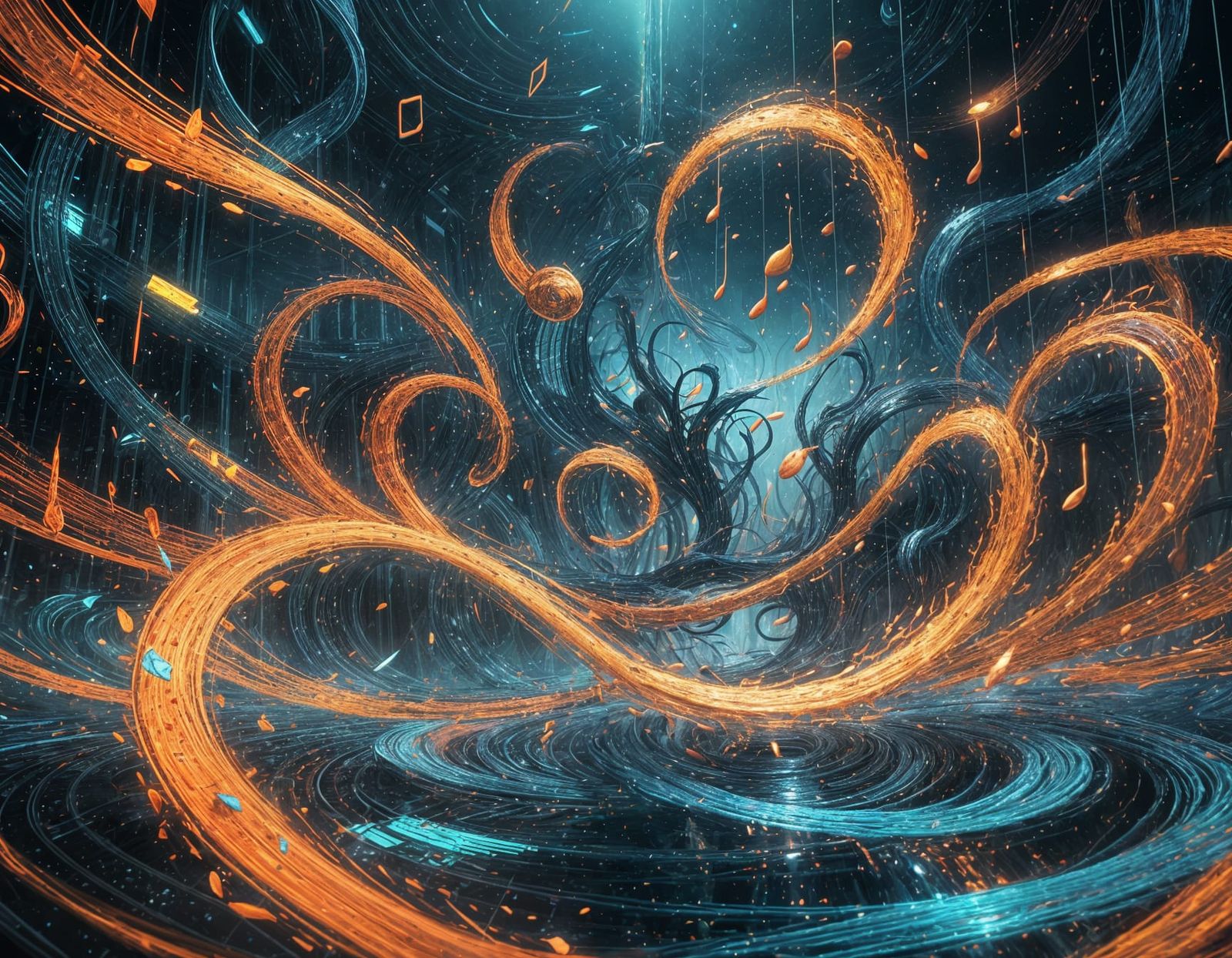 Abstract Colorful Sound Waves in High Resolution